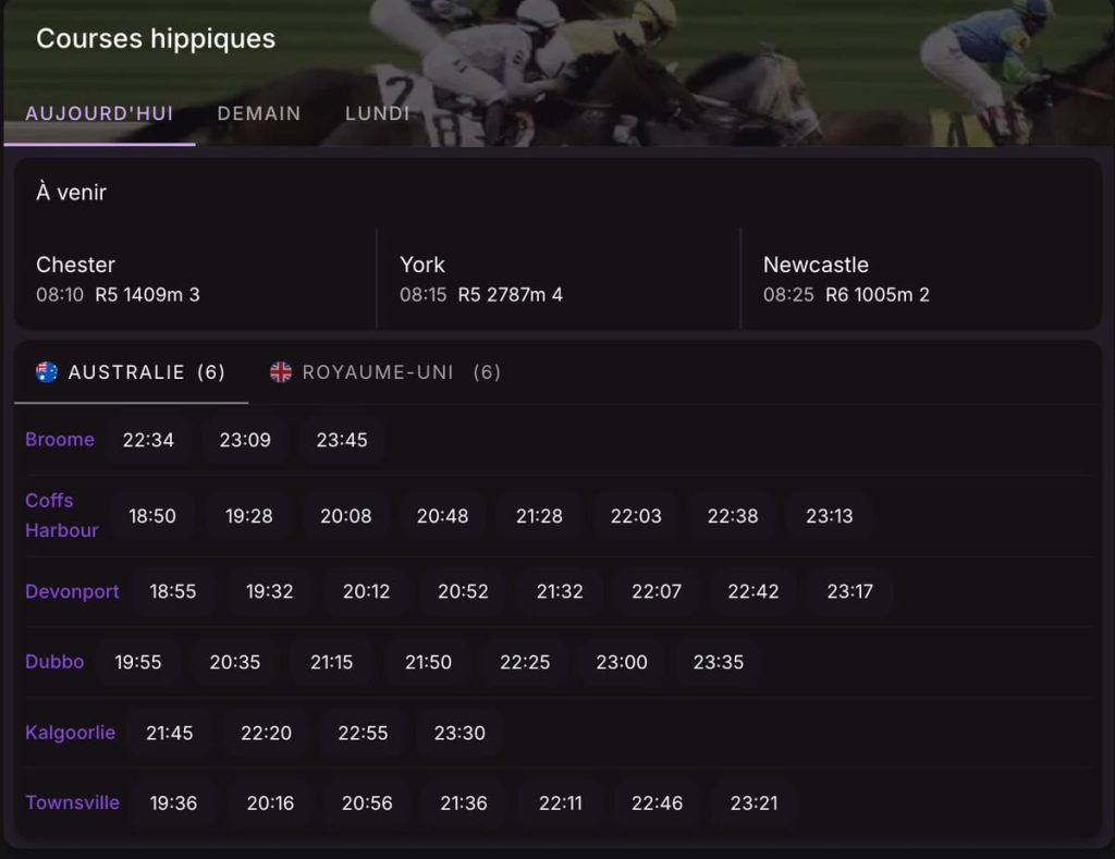 Cloudbet Casino courses hippiques
