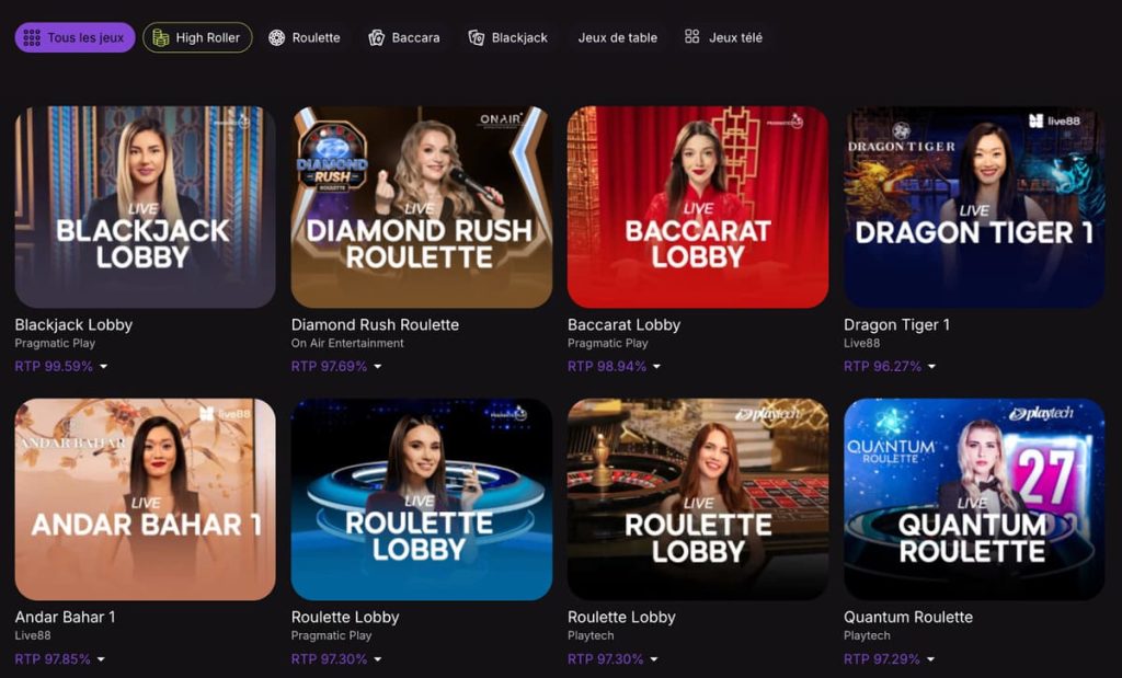 Cloudbet Casino jeux live